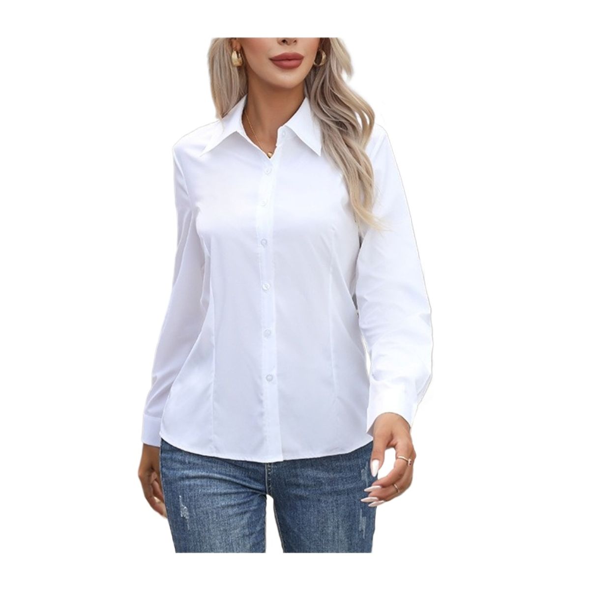 GIOIO - Blusa Mujer Casual Ajustada Elegante Blanco