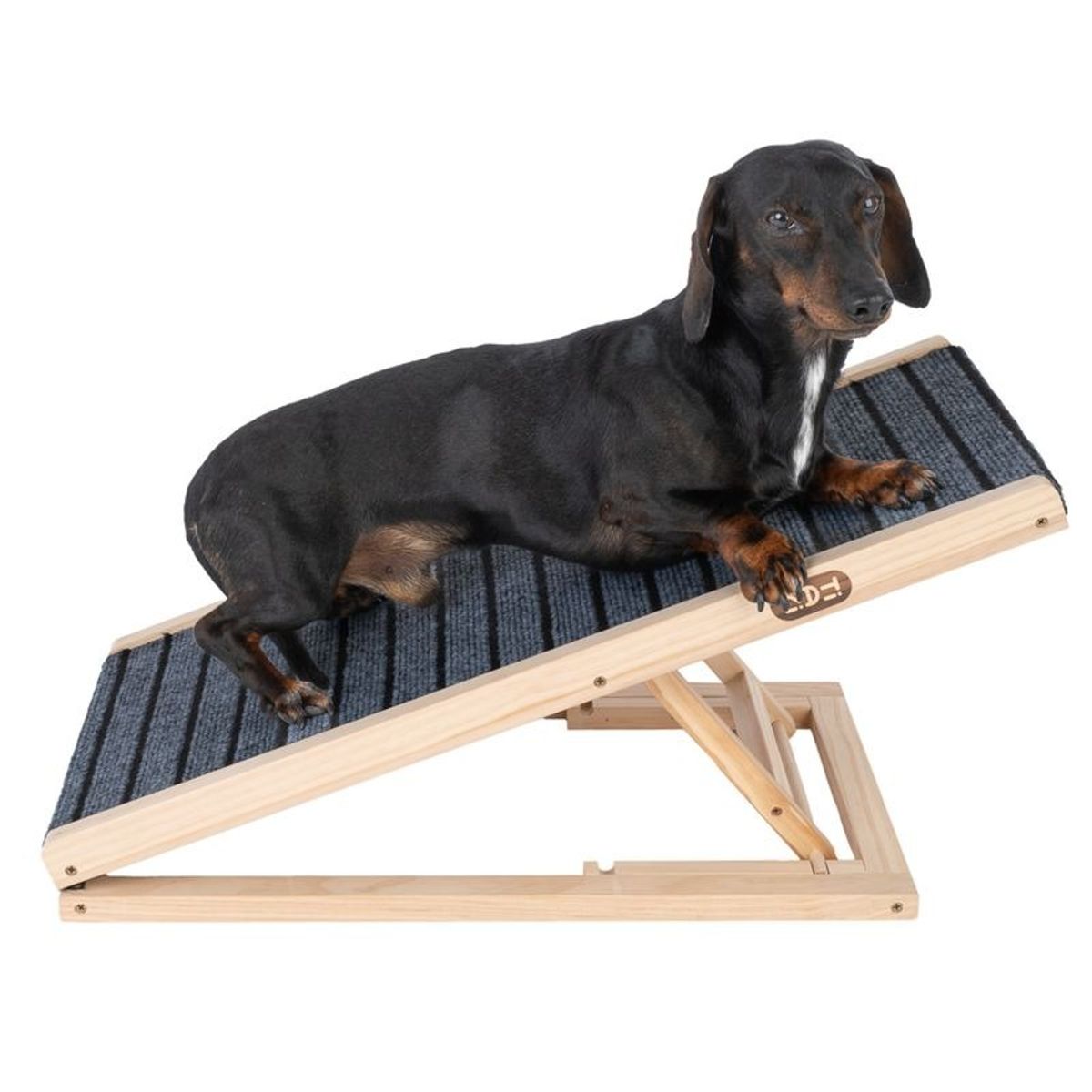 GENERICO - ESCALERA RAMPA DE MADERA PLEGABLE PARA PERROS PEQUEÑOS O MEDIANOS