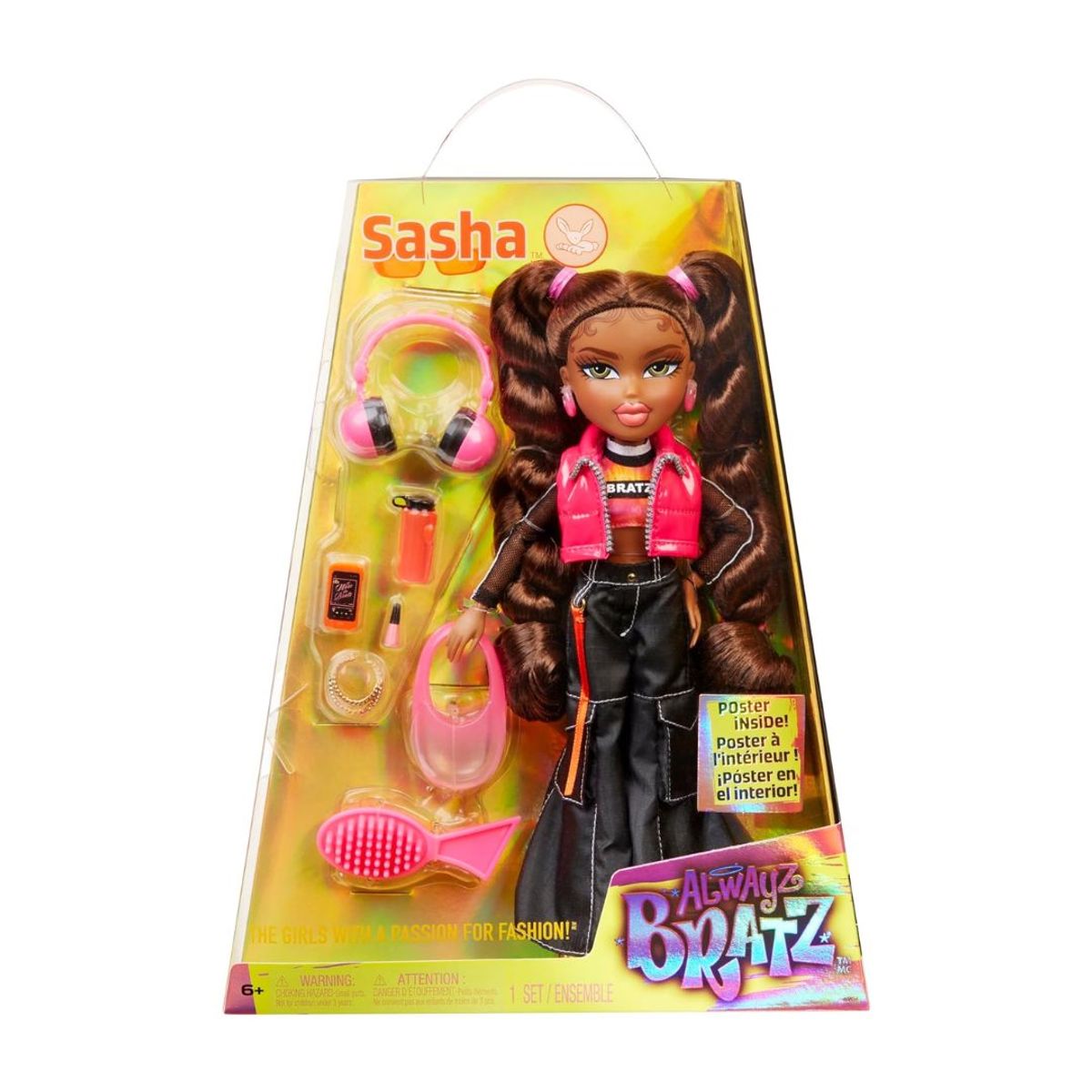MGA ENTERTAINMENT - Muñeca Alwayz Bratz Sasha con 10 Accesorios y Póster