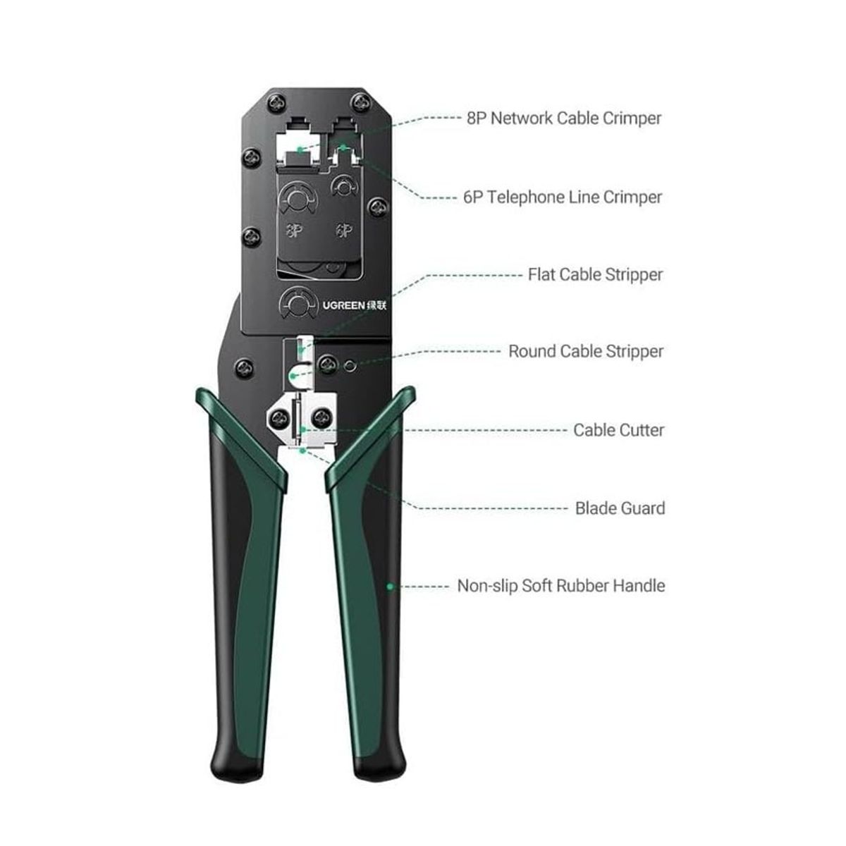UGREEN - CRIMPEADOR UGREEN RJ45 8P RJ11 6P NW136 - 70683