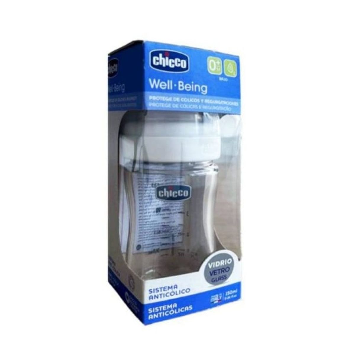 CHICCO - BIBERON PIREX 150 ML BLANCO WELL- BEING