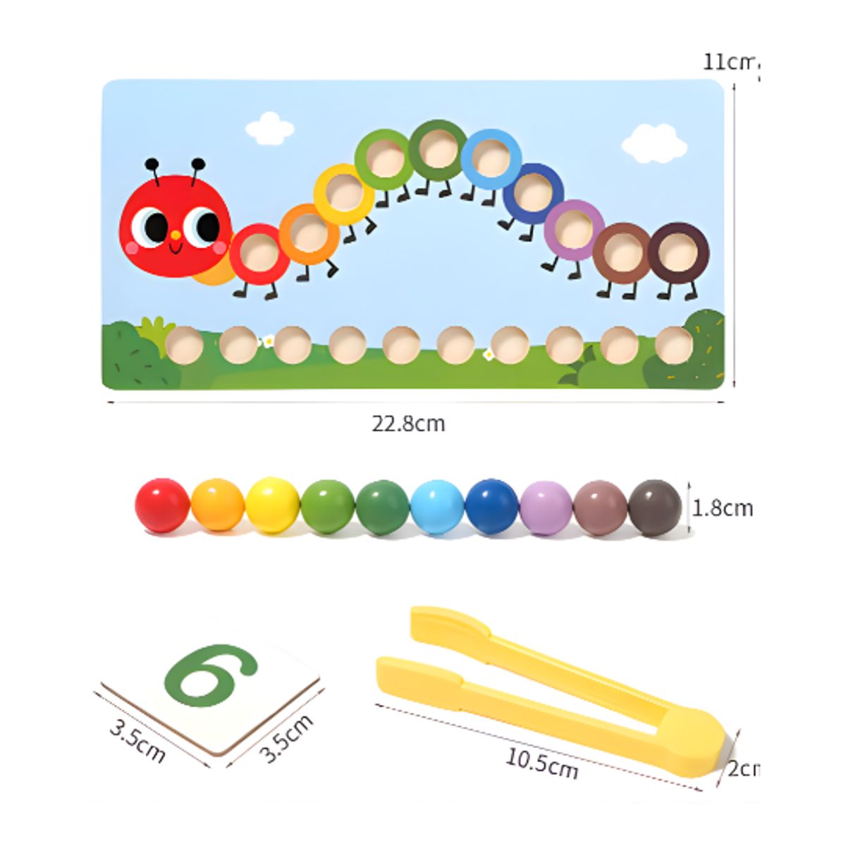 GENERICO - Juguete Didáctico de Encaje y Motricidad Fina Oruga Contadora