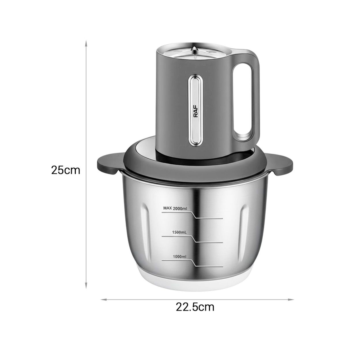 RAFF - Picador De Alimentos Raf Modelo R7722G 300w 3 Velocidades 2L