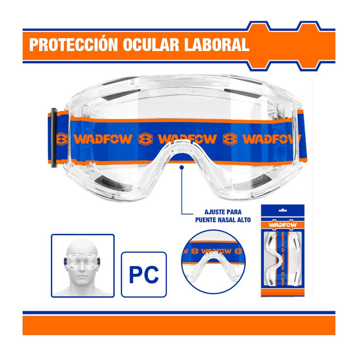 GENERICO - LENTES TRANSPARENTES DE SEGURIDAD BANDA ELÁSTICA WSG1805