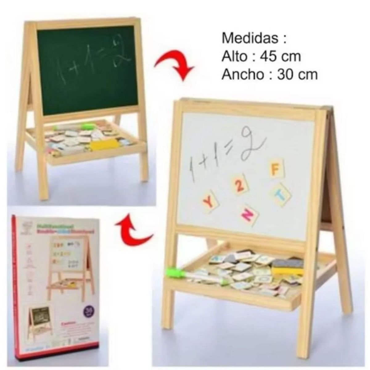 WOODTOYS - Pizarra Caballete Acrílica y Tiza