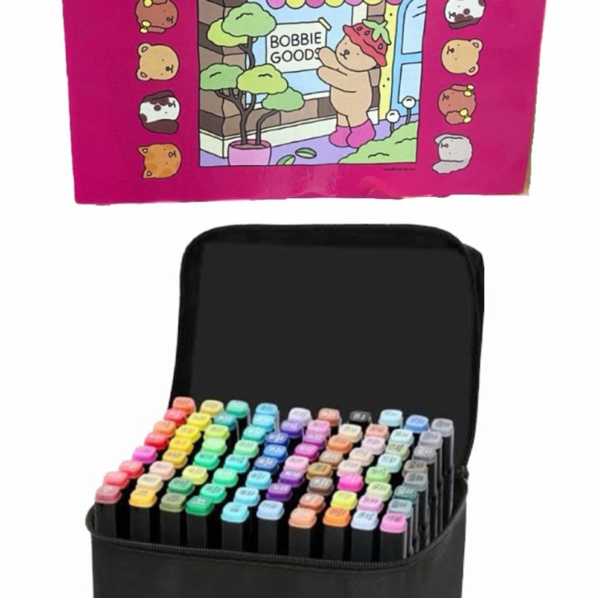 TOUCH - Plumones Touch Set de 80 + Bobbie Goods Libro para colorear