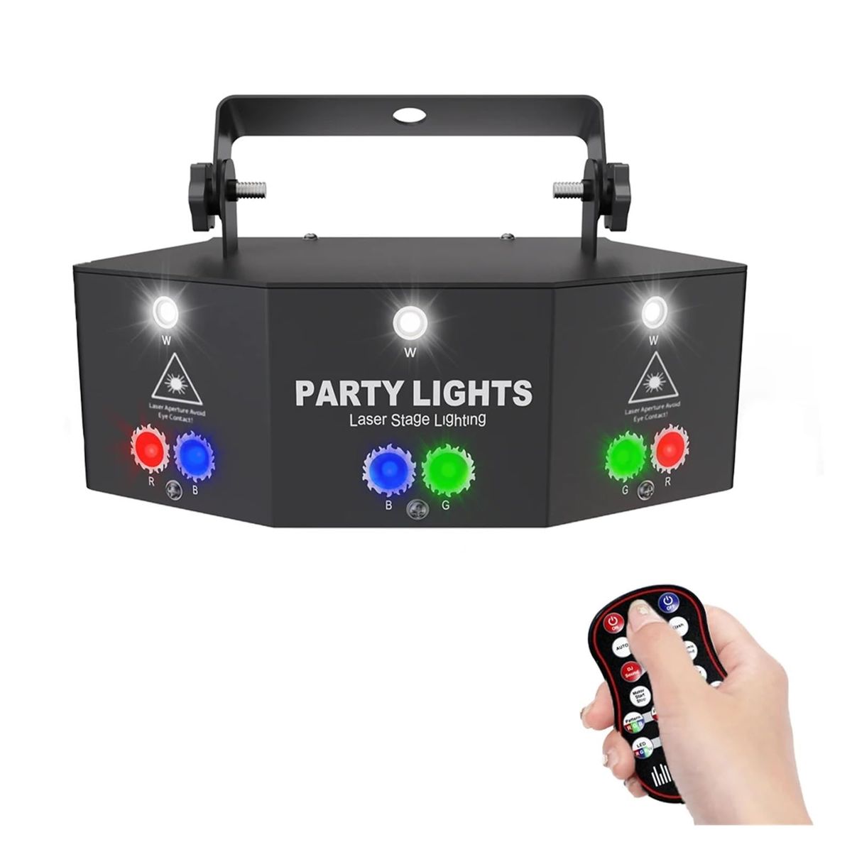 OEM - Laser Estroboscopico Colores RGB 9Luces de Escenario Iluminación LED