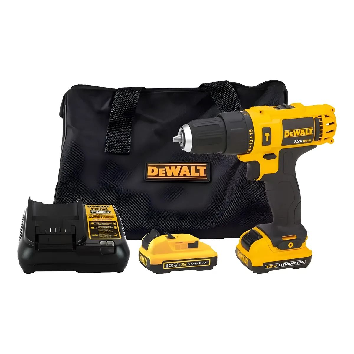 DEWALT - Kit de Taladro Percutor 3/8″ 95MM 12V DEWALT DCD716D2-B2
