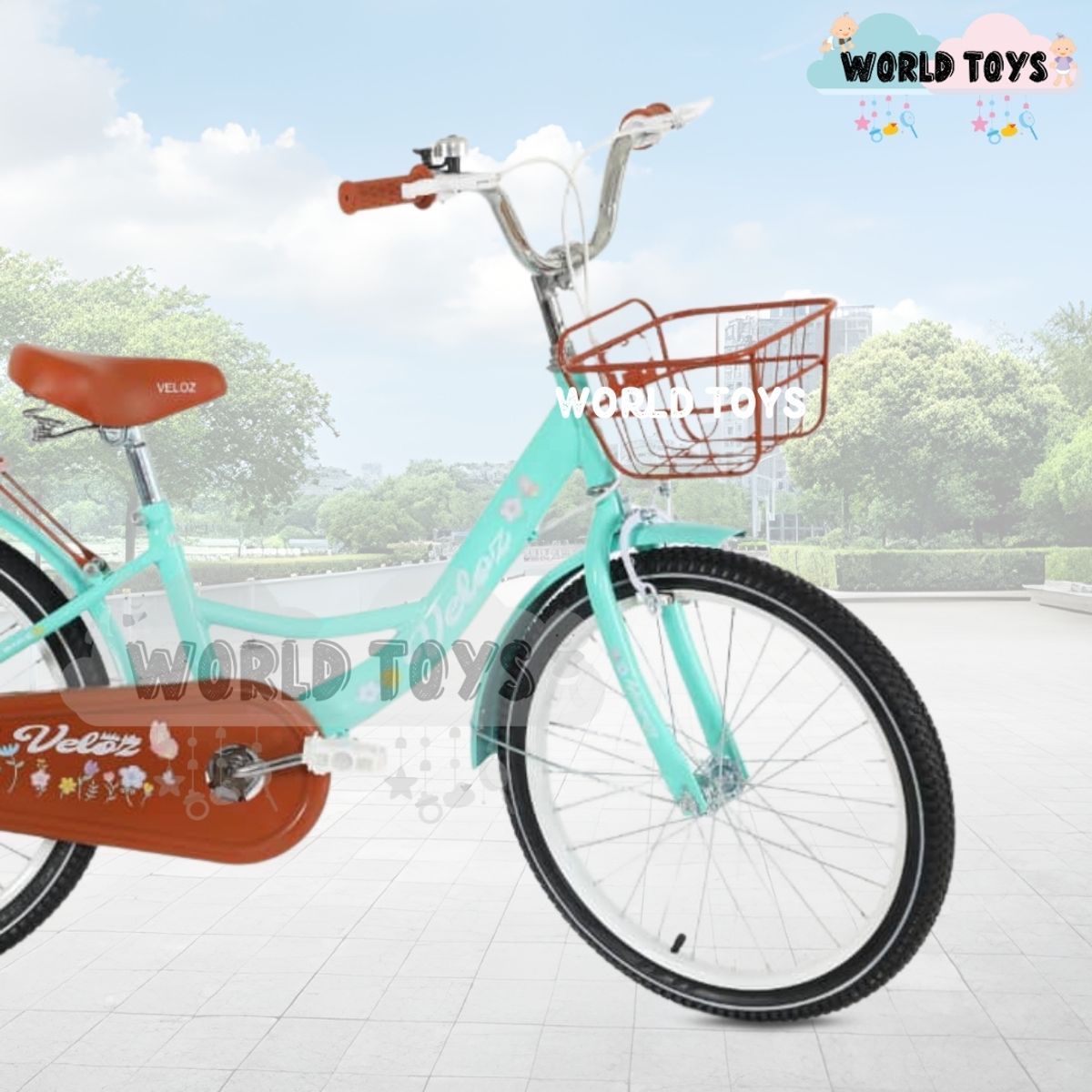 VELOX - Bicicleta Para Niña Aro 20 «NEW LADY» con Canasta Turquesa