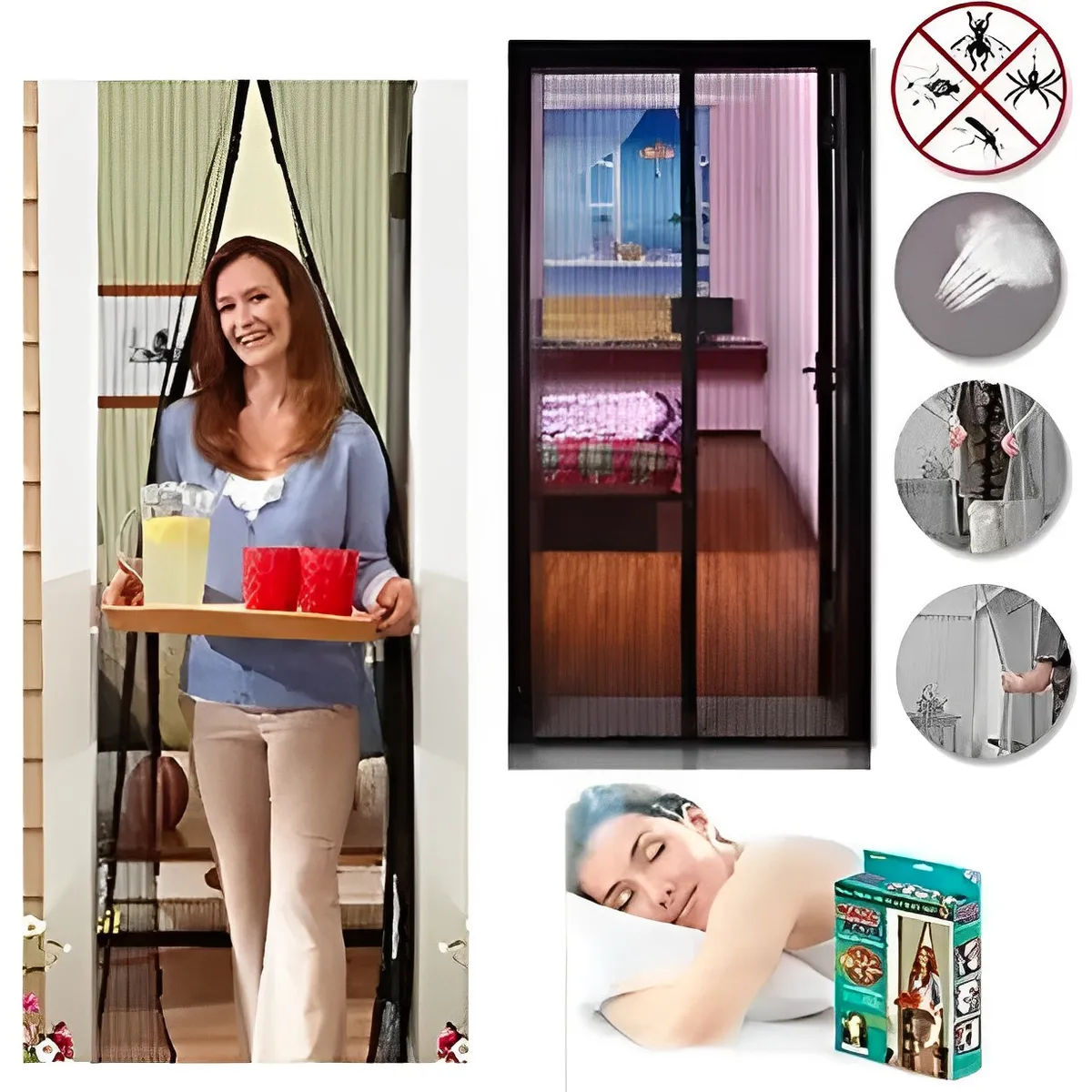 INSPIRA MARKET - Cortina de Malla Magnética Anti Mosquitos