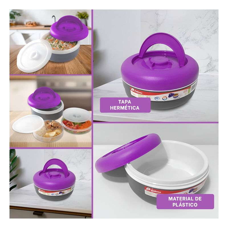 RYBIU IMPORT - Taper Termo Circular de 125L de Color Morado y Plomo