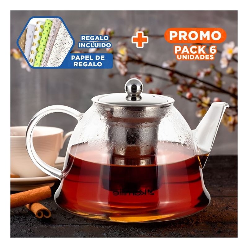 RYBIU IMPORT - Pack6 Infusor para Cafe de 1500ml F180B Y+Papel de Regalo