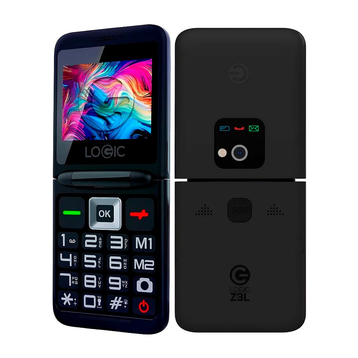 LOGIC - Celular Logic Z3L 4g Plegable Boton Sos Dual Sim Con RadioFM