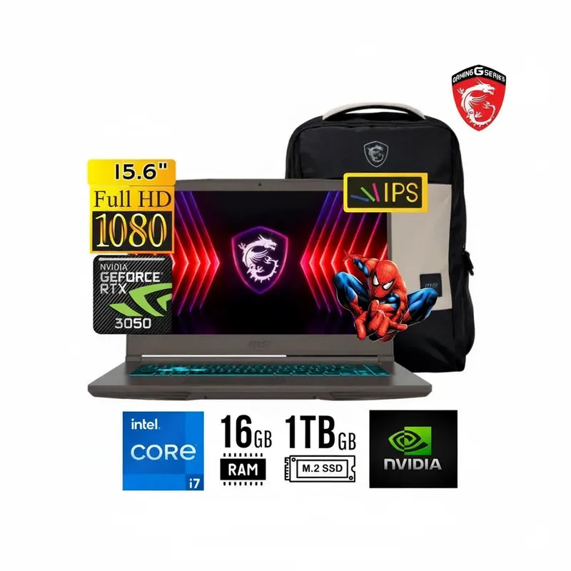 MSI - Laptop MSI Thin 15 B13UC 156 i7 13620H 16GB 1TB SSD RTX 3050 VIDEO 4GB 144Hz
