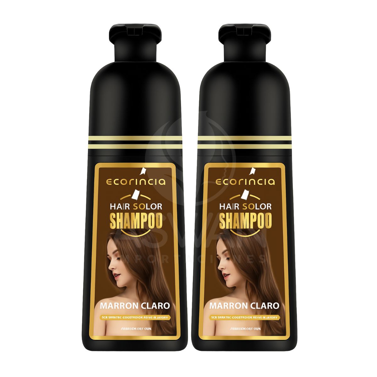 GENERICO - Pack x2 Shampoo Tinte Marrón Claro 500 ml - ECORINCIA