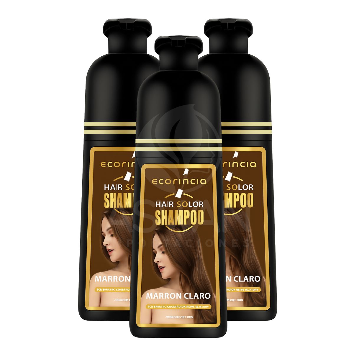 GENERICO - Pack x3 Shampoo Tinte Marrón Claro 500 ml - ECORINCIA