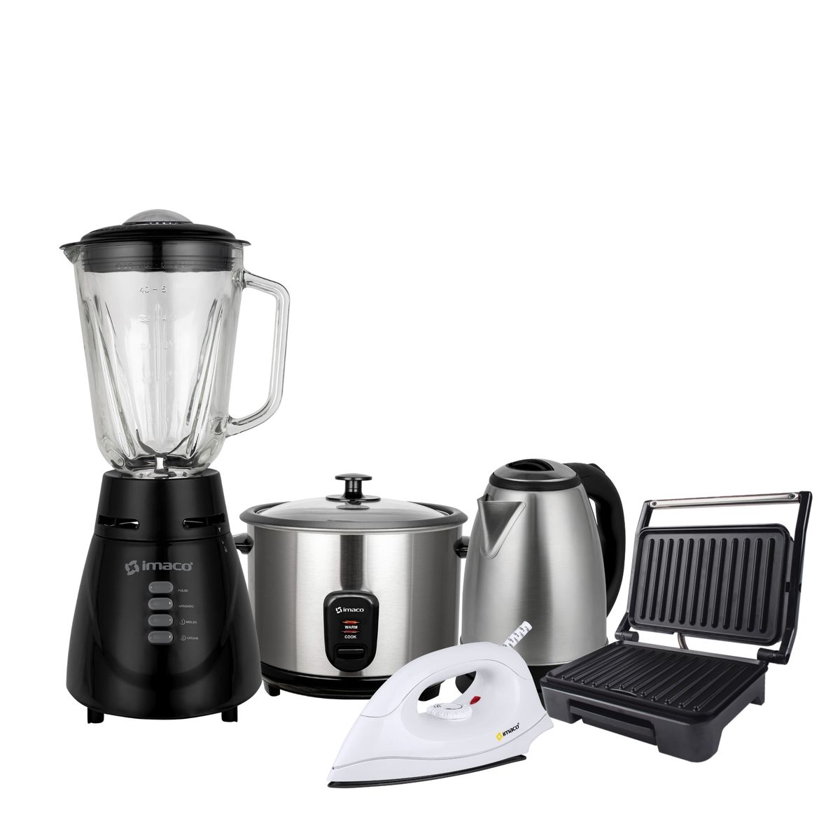 IMACO - Penta-combo Licuadora + Grill + Olla + Hervidor+ Plancha Imaco
