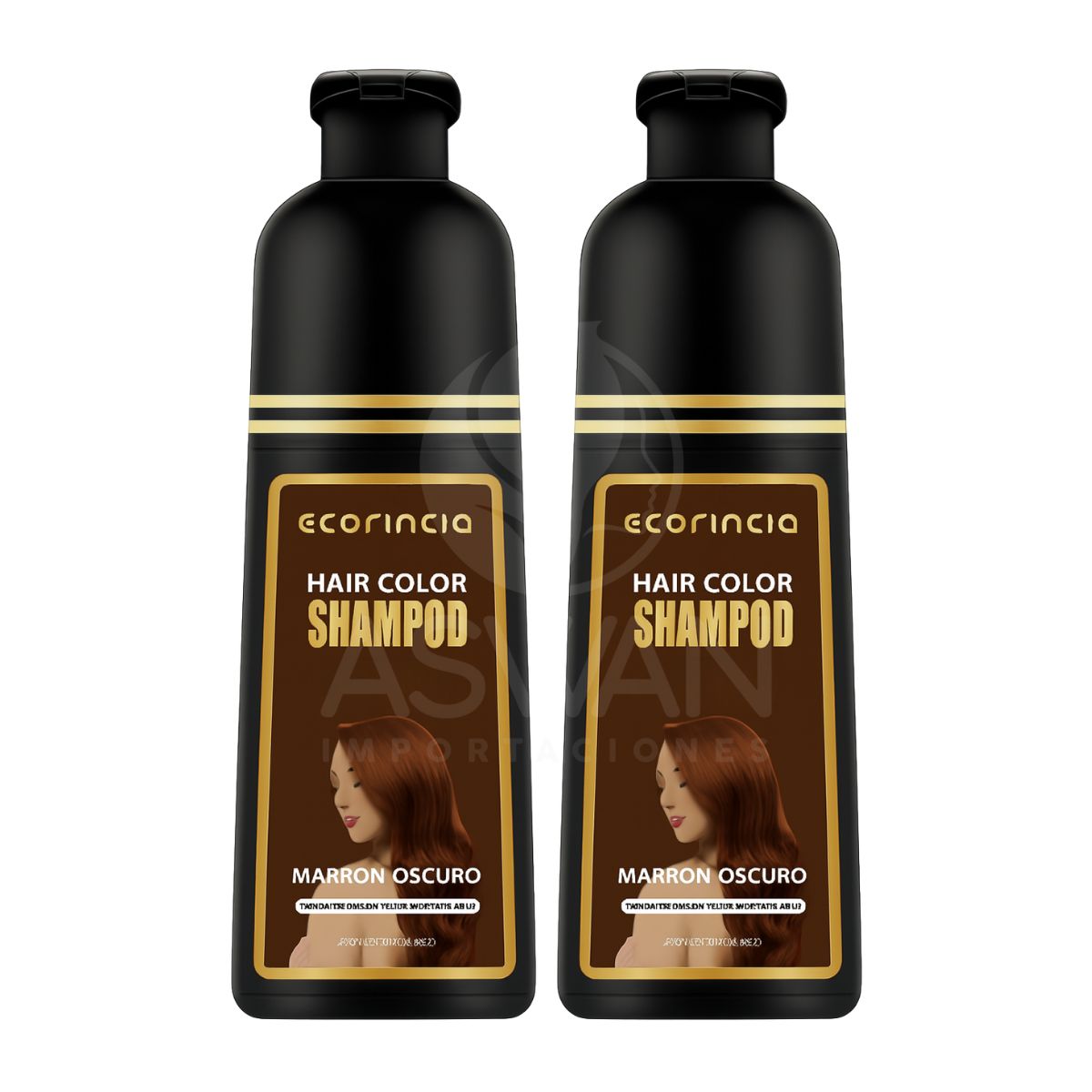 GENERICO - Pack x2 Shampoo Tinte Marrón Oscuro 500 ml - ECORINCIA