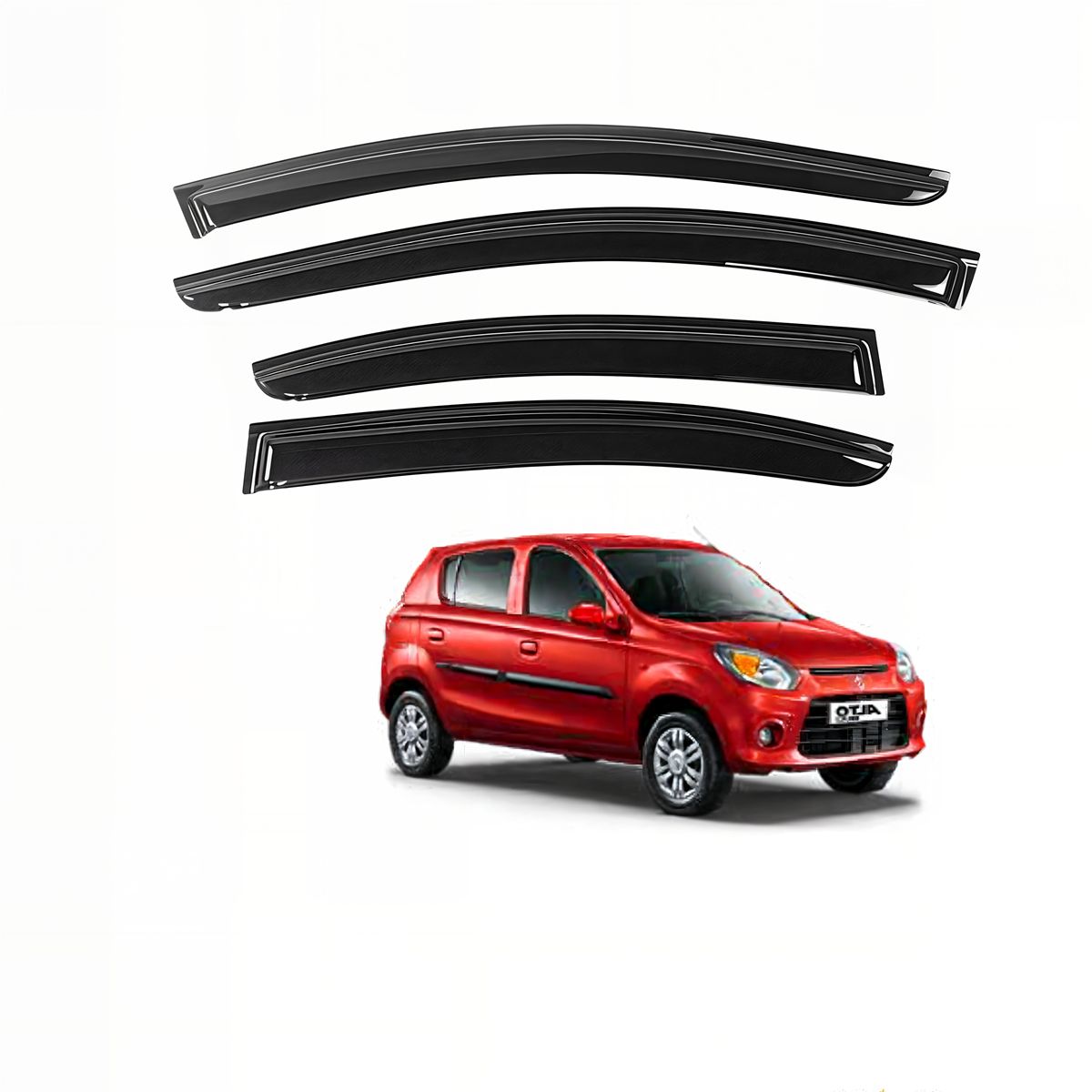 GENERICO - Correlluvias Viseras Para Suzuki Alto 2007-2013 Negro Premiun