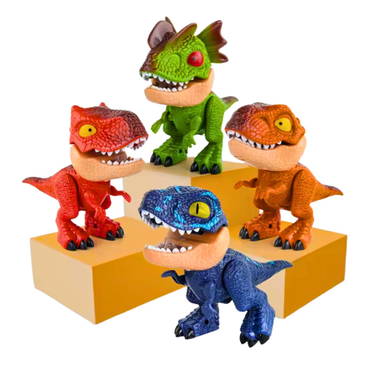 GENERICO - PACK DE 4 DINO 5 EN 1 UTILES ESCOLARES PARA NIÑOS
