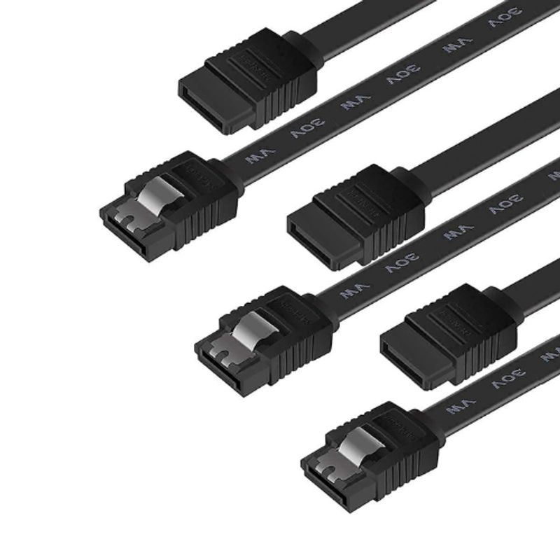 GENERICO - Cable SATA 6Gbps 26AWG para disco solido o hdd por 6 unidades