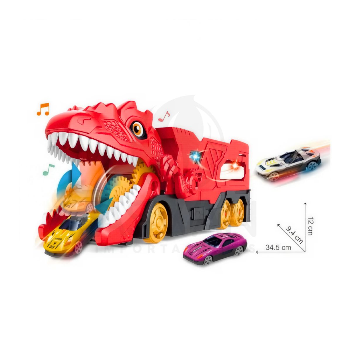 GENERICO - Carro Porta Carritos Dino Rojo