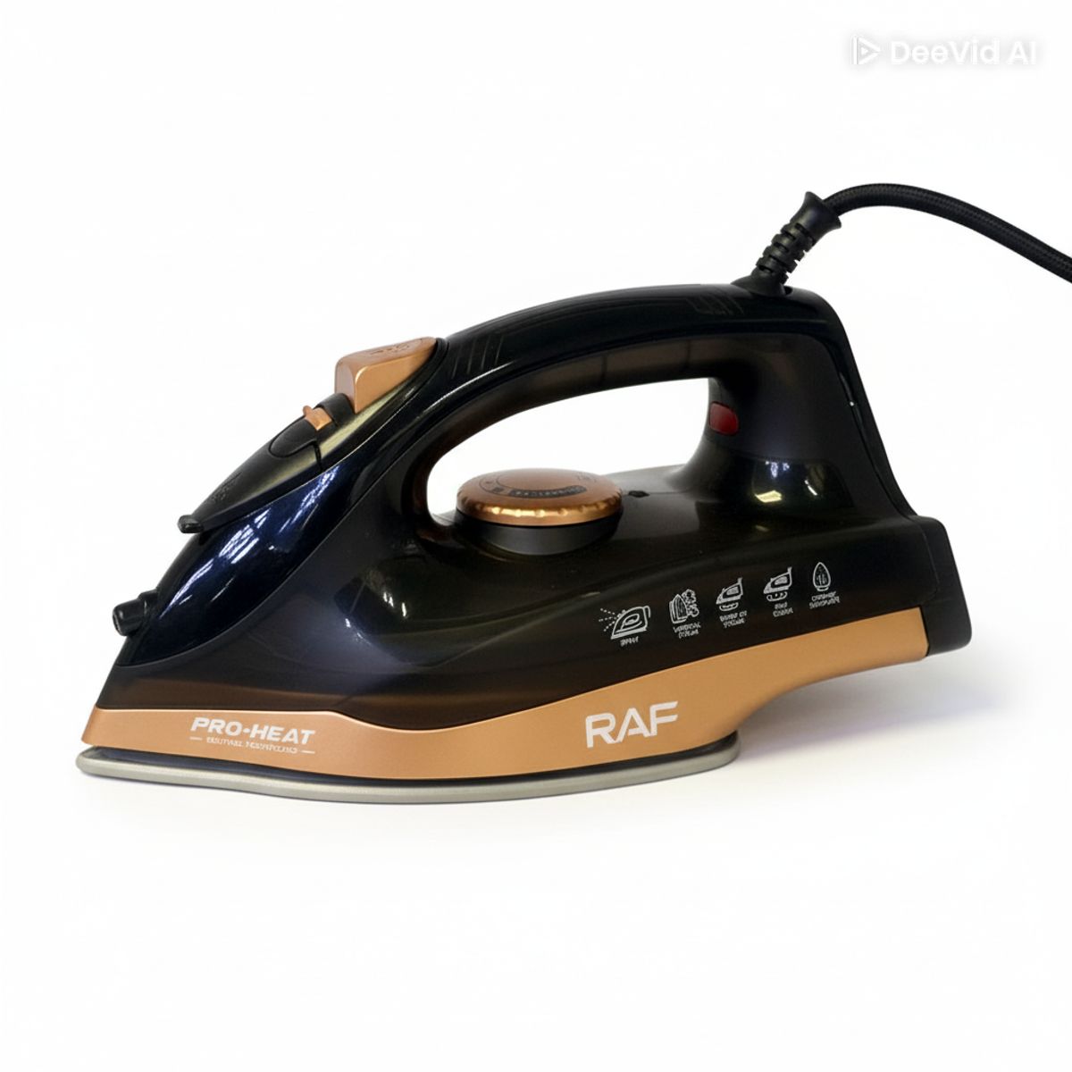 RAFF - Plancha Vapor 1128G-Black 1200W Cerámica