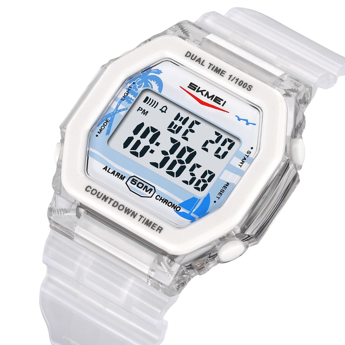 SKMEI - Reloj Skmei 2391 Rosado/Blanco Digital Correa Silicona
