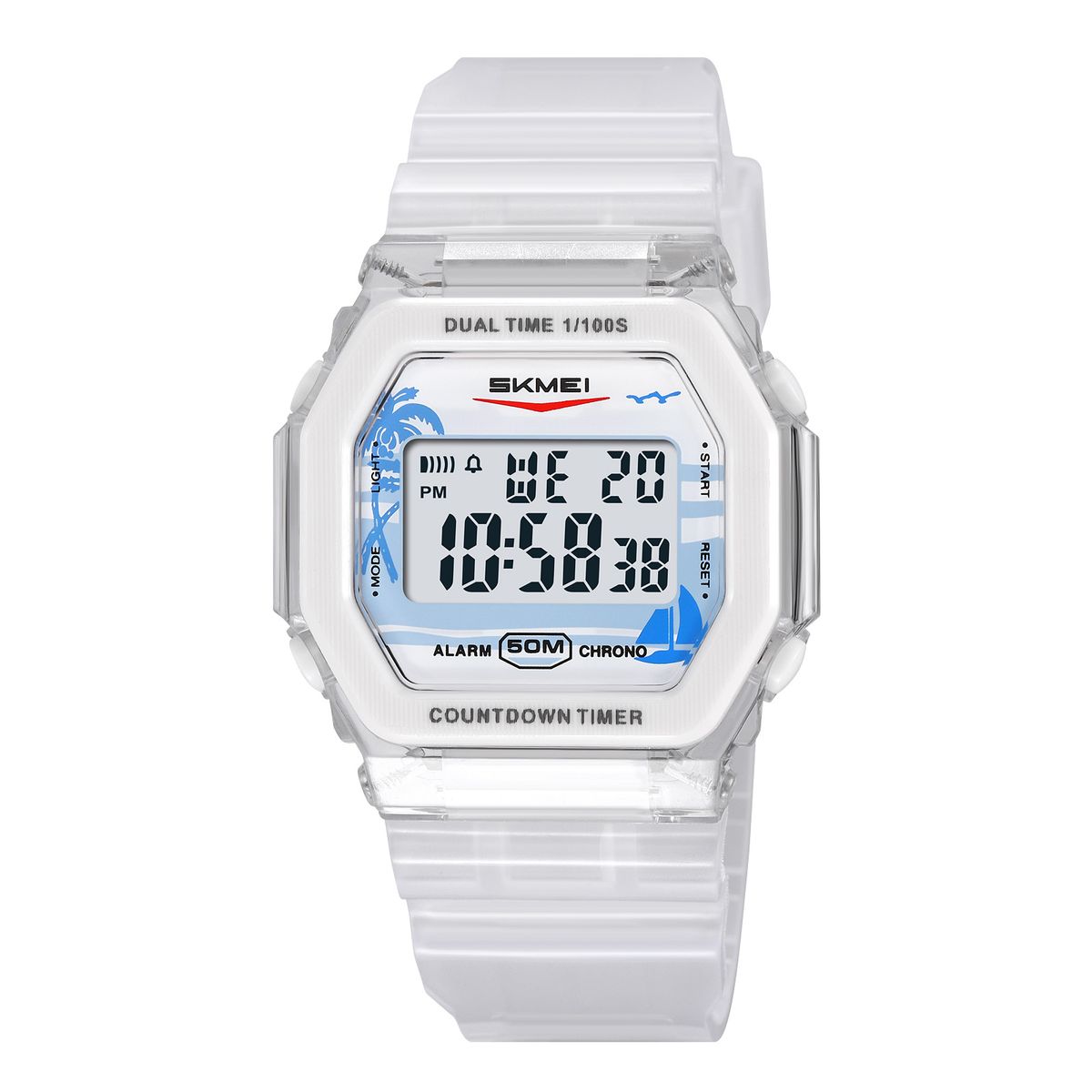 SKMEI - Reloj Skmei 2391 Rosado/Blanco Digital Correa Silicona