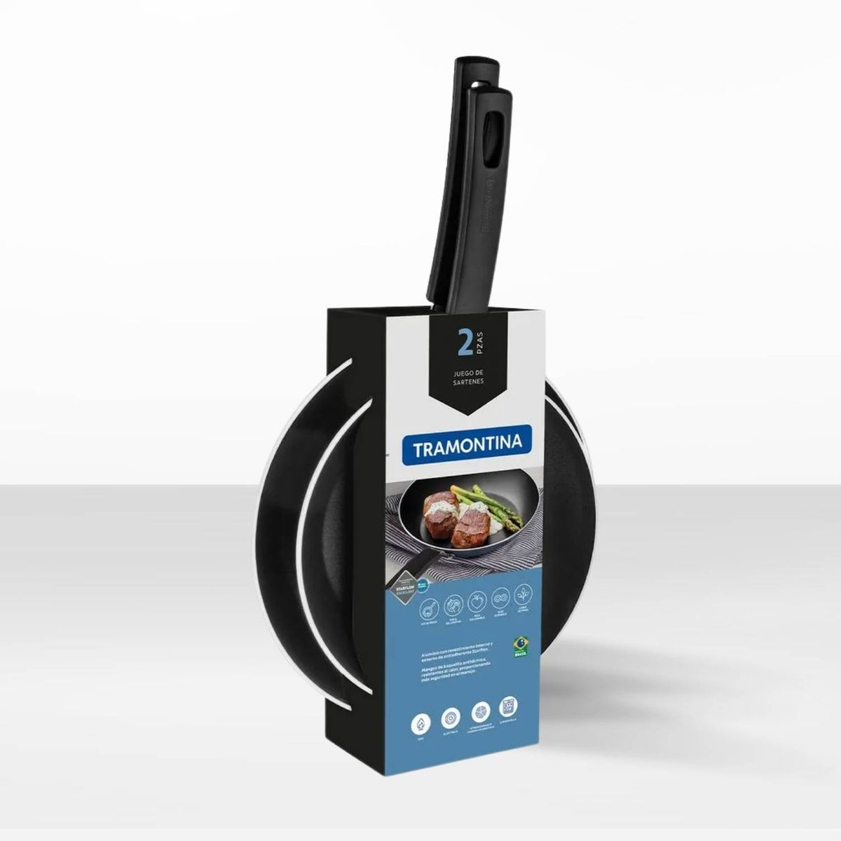 TRAMONTINA - Juego de Sarten de Aluminio Sicilia Tramontina 2 piezas