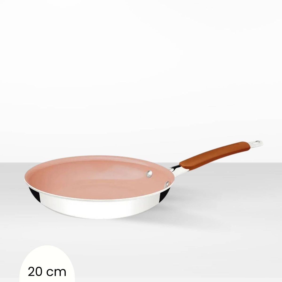 TRAMONTINA - Sarten de Acero Inox y Aluminio con ceramica Romagna Marfil Tramontina 20 cm