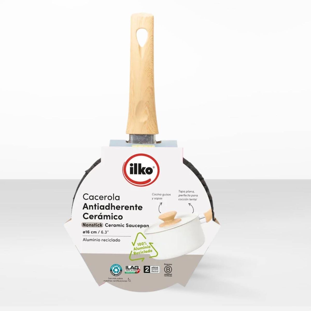 ILKO - Cacerola Antiadherente de Ceramica Ilko 16 cm