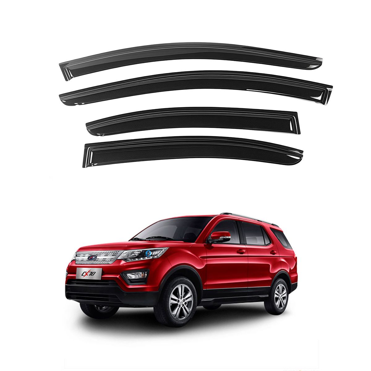 GENERICO - Correlluvias Viseras Para Changan CX70 Negro Premiun
