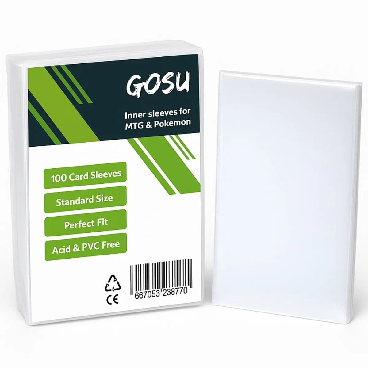 GOSU - Fundas Micas Sleeves para Cartas Pokemon TCG y Magic para 100 cards - Transparente - Gosu - Standard