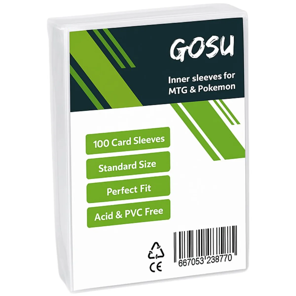 GOSU - Fundas Micas Sleeves para Cartas Pokemon TCG y Magic para 100 cards - Transparente - Gosu - Standard