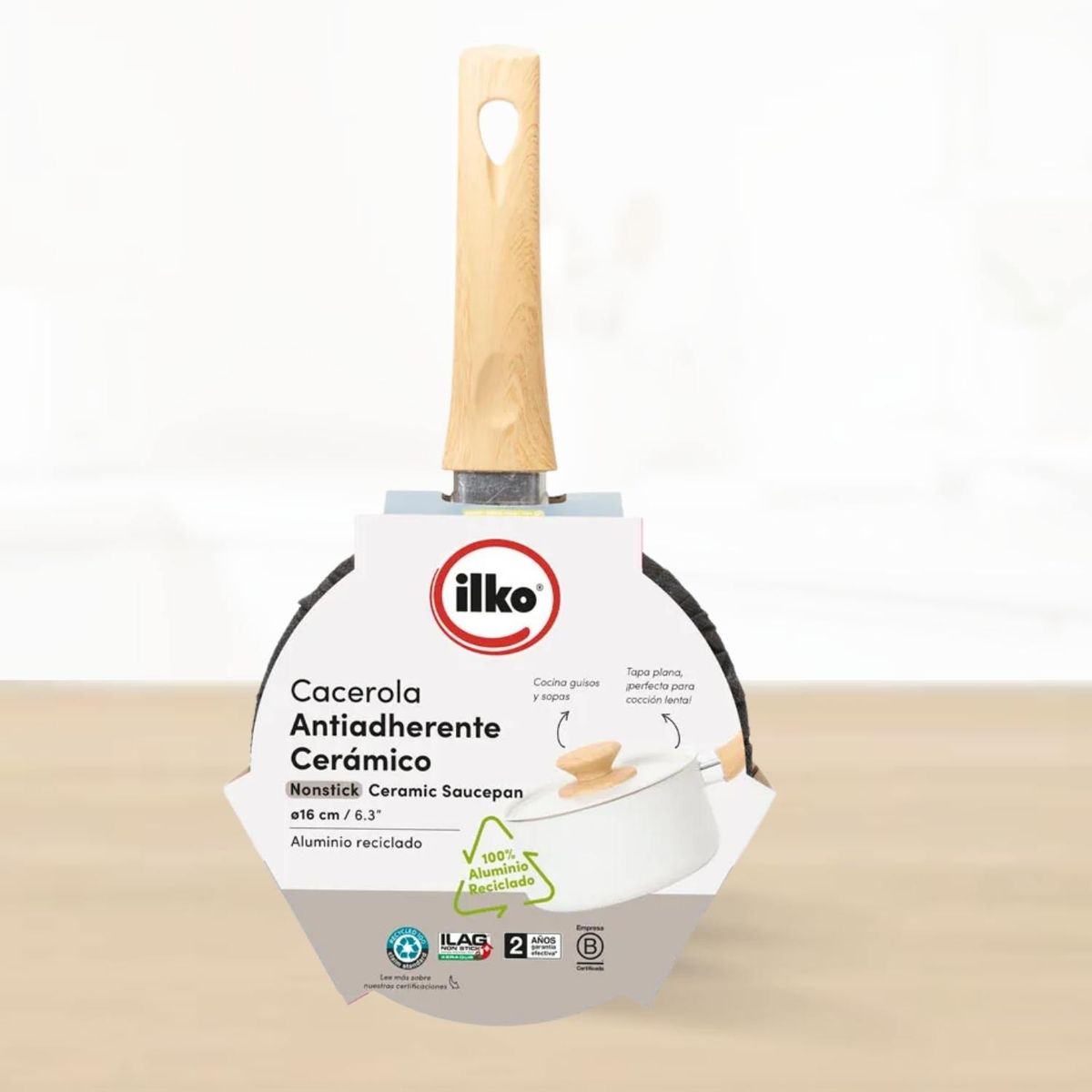 ILKO - Cacerola Antiadherente de Ceramica Ilko 16 cm