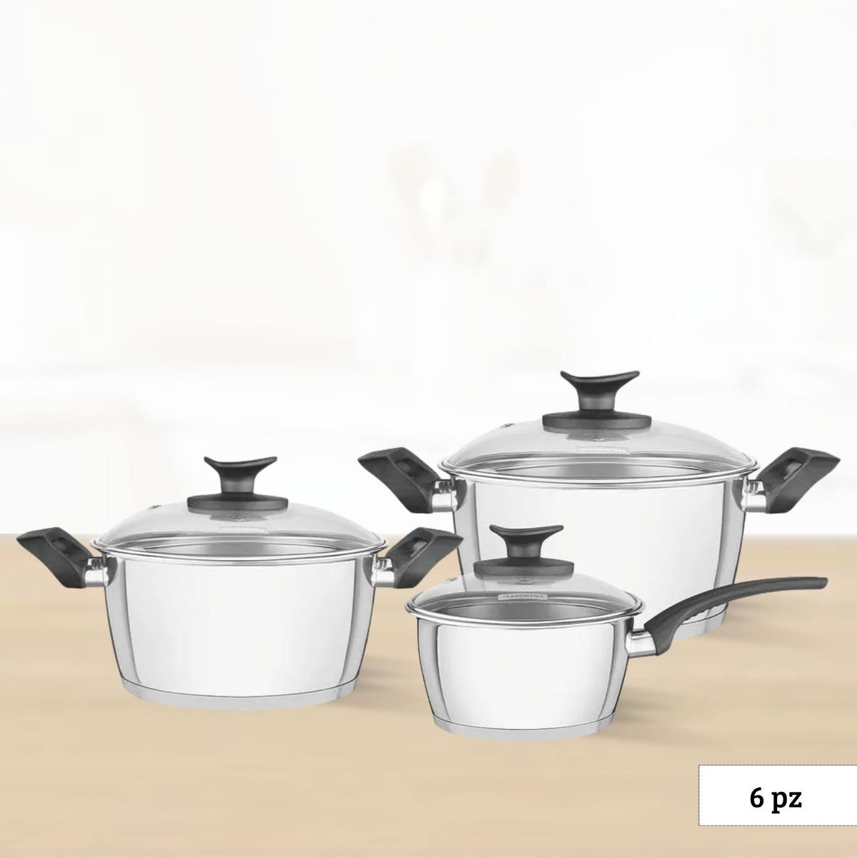 TRAMONTINA - Juego de Ollas Allegra Tramontina 6 piezas