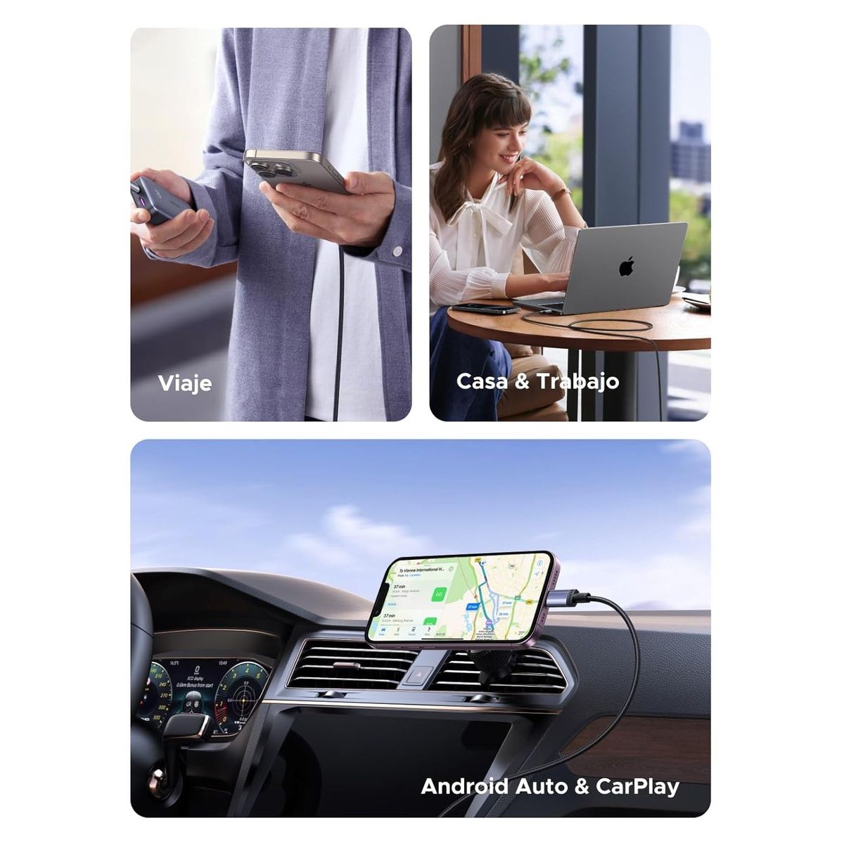 UGREEN - Cable USB-C a USB-C 100W 1m Carga Rápida LED Ugreen L528 - 65832