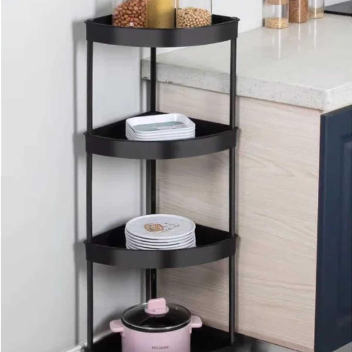 GENERICO - organizador esquinero con ruedas de 4 niveles para cocina,baño