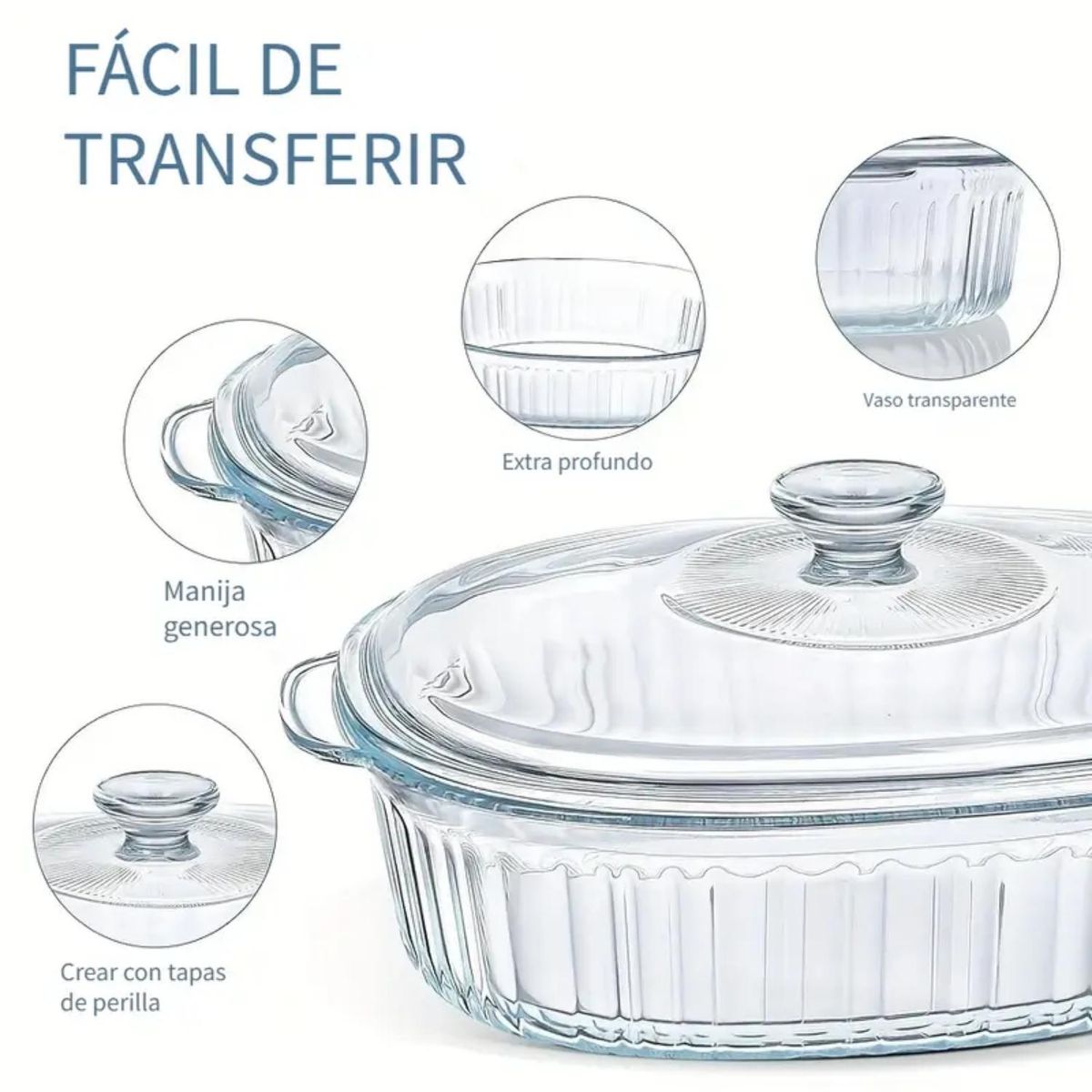 ICHIMATSU - Olla de Vidrio Borosilicato Ovalada 2.8 l