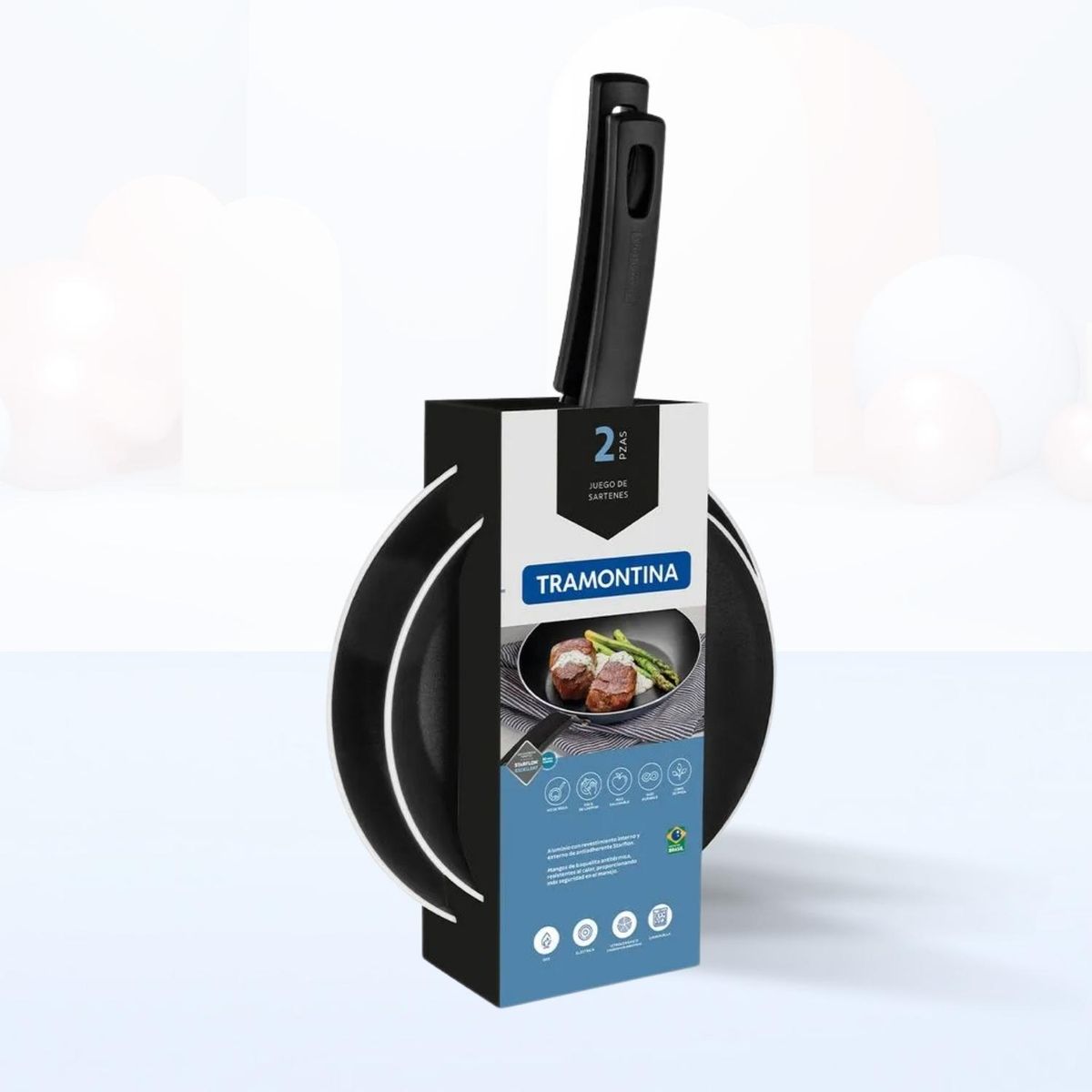 TRAMONTINA - Juego de Sarten de Aluminio Sicilia Tramontina 2 piezas