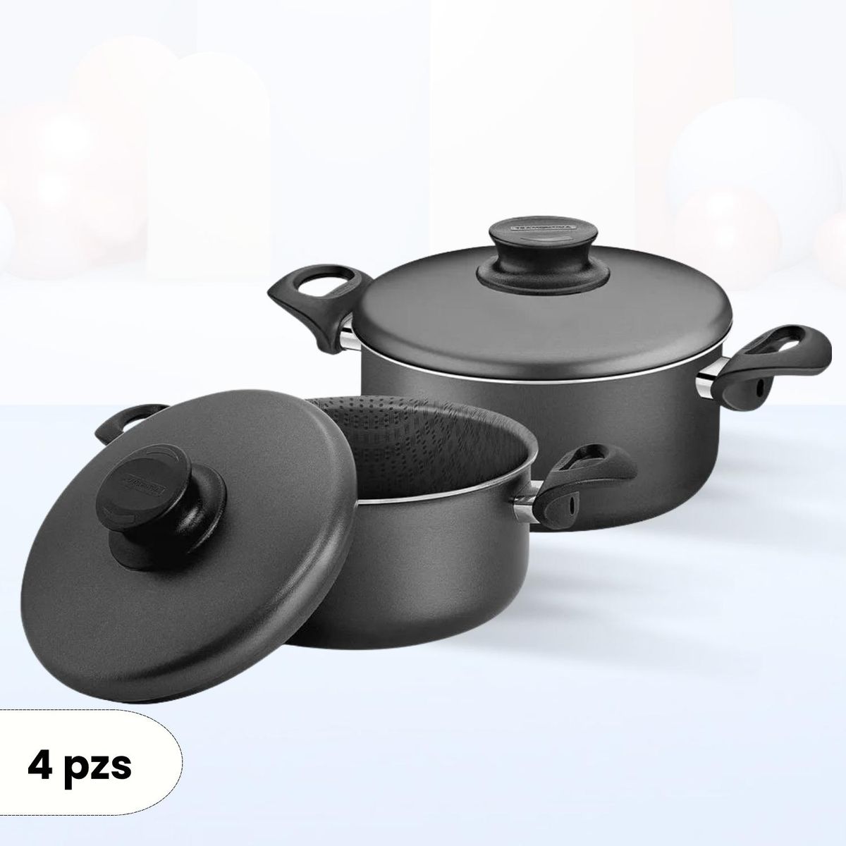 TRAMONTINA - Juego de Olla de Aluminio Paris Tramontina 4 piezas