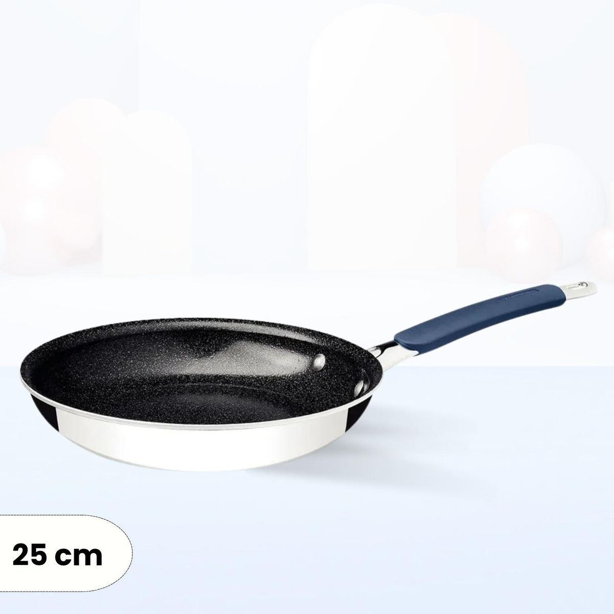 TRAMONTINA - Sarten de Acero Inox y Aluminio con ceramica Romagna Negro Tramontina 25 cm