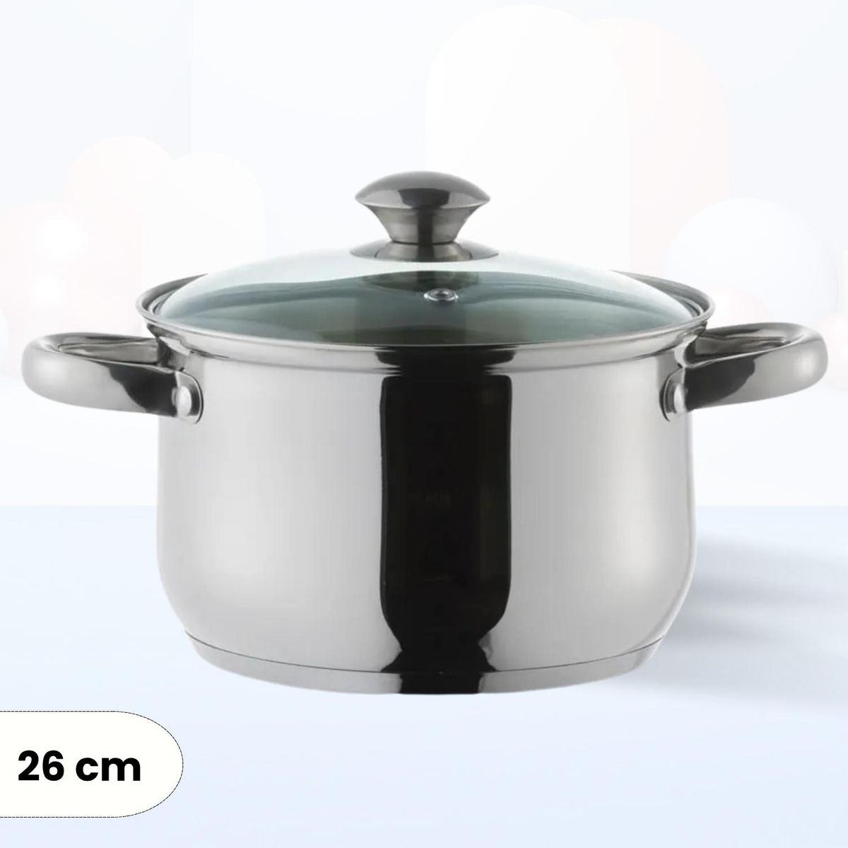 ILKO - Olla de acero Inox Prime Tapa de Vidrio Ilko 26 cm