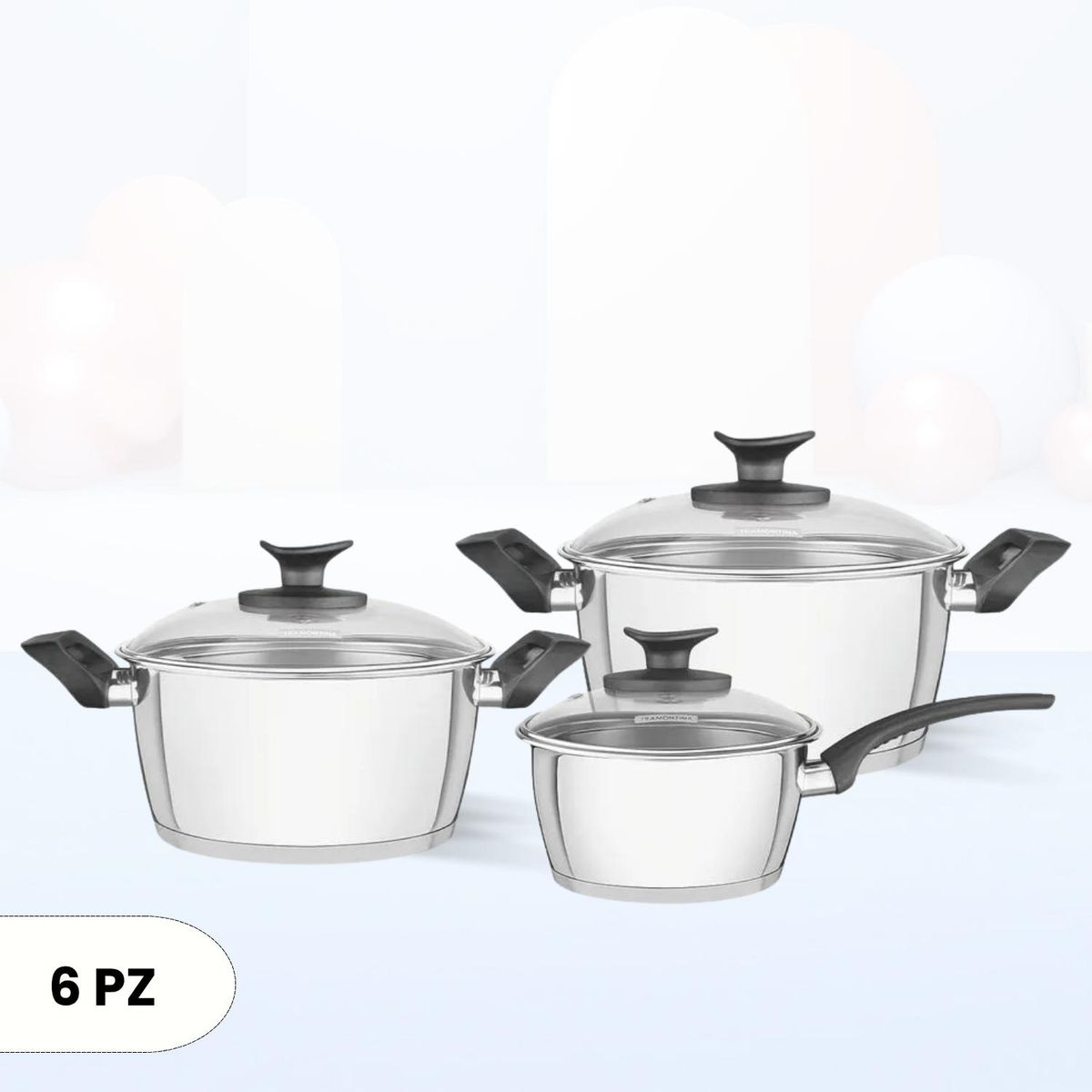 TRAMONTINA - Juego de Ollas Allegra Tramontina 6 piezas