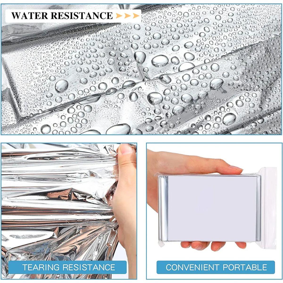 GENERICO - Manta térmica blanket para exteriores running trail senderismo competición montañas x PACK 3 UND