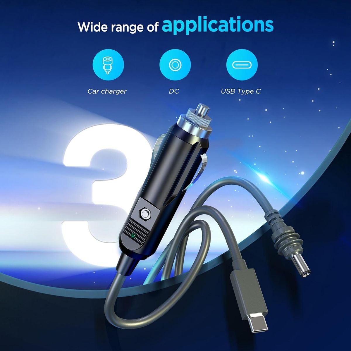 GENERICO - Cable De Alimentacion Para Automovil Starlink Mini 3 Metros