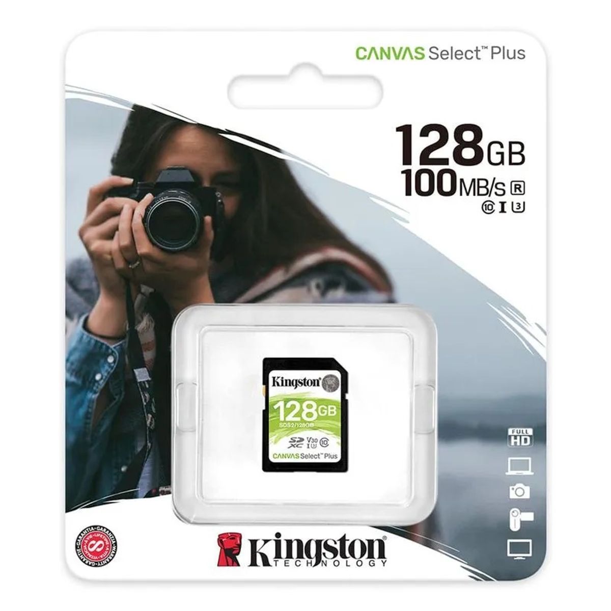 KINGSTON - Memoria  SD 128 GB Kingston Canvas Select Plus Camara
