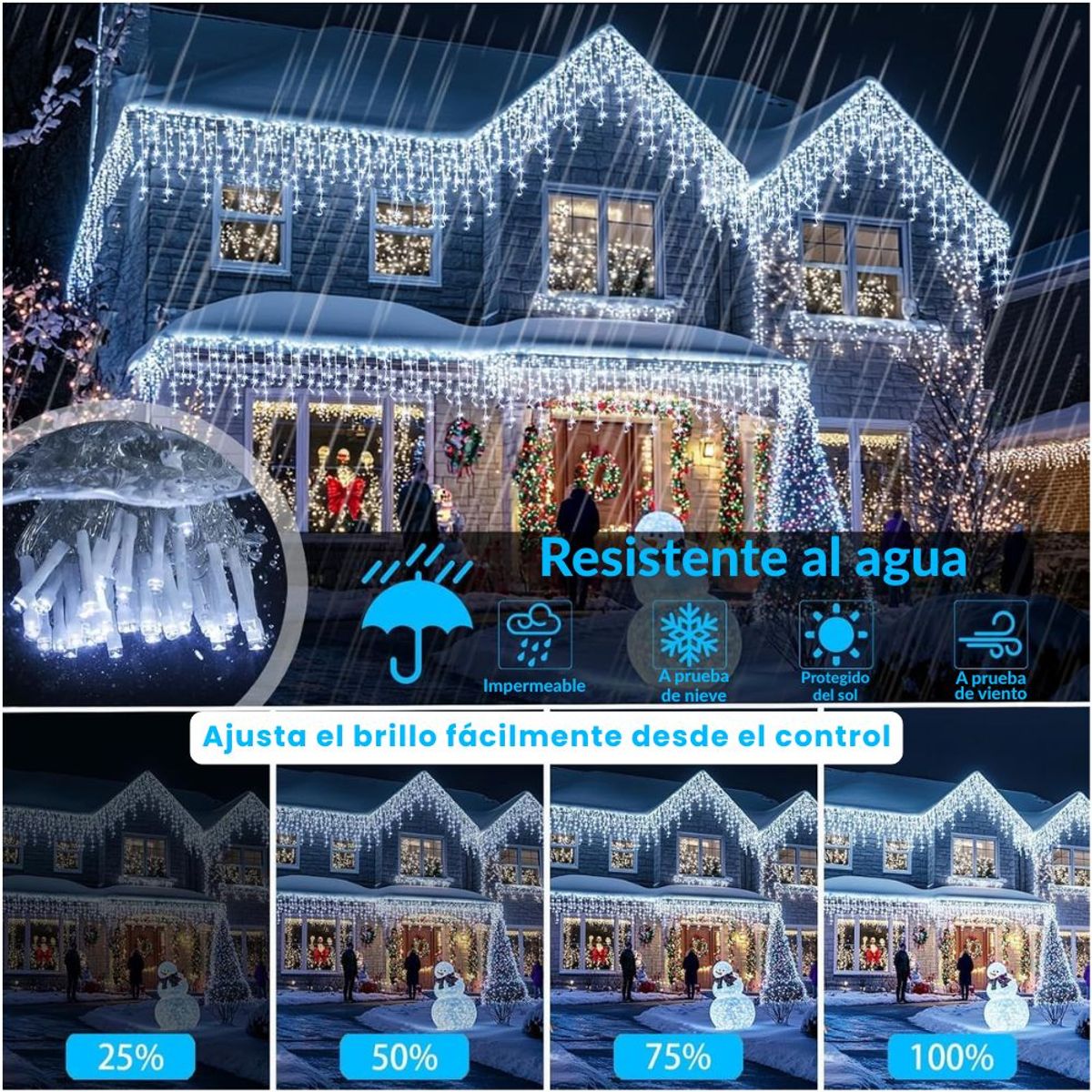 ARTEZA - Guirnalda Solar 12 Metros 460 LED Blanco con Control Remoto