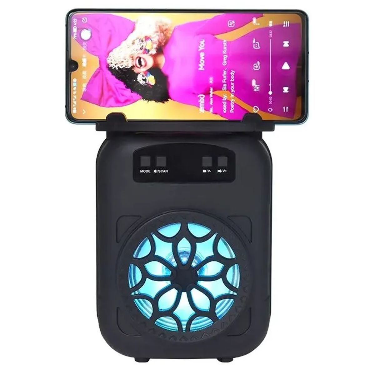 GENERICO - Parlante Portatil Bluetooth con Portacelular Color Negro